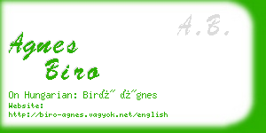 agnes biro business card