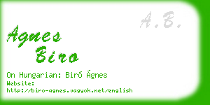 agnes biro business card